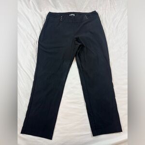 JM Collection Black Pull On Dress Pants Women’s Medium Short Straight Career